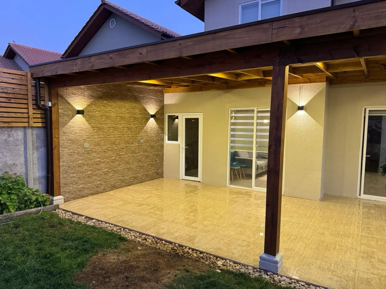 Terraza en atardecer